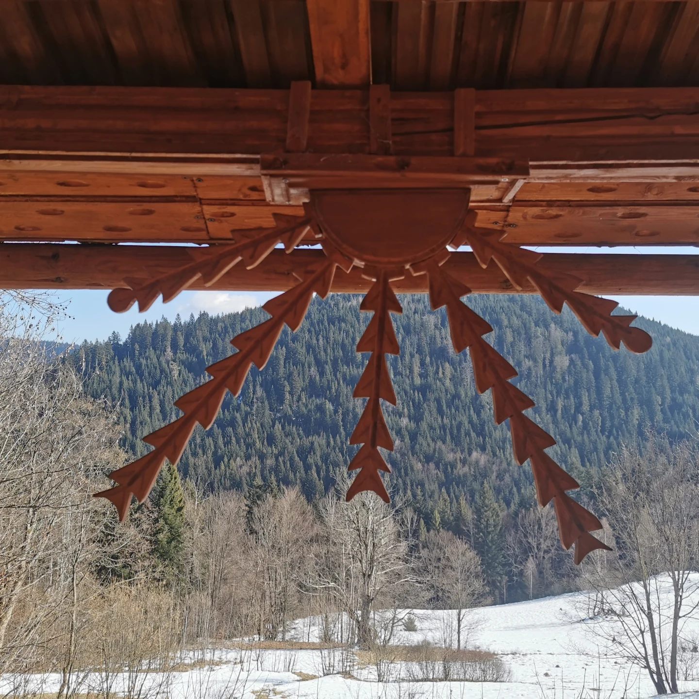 sunny winter day in the mountains